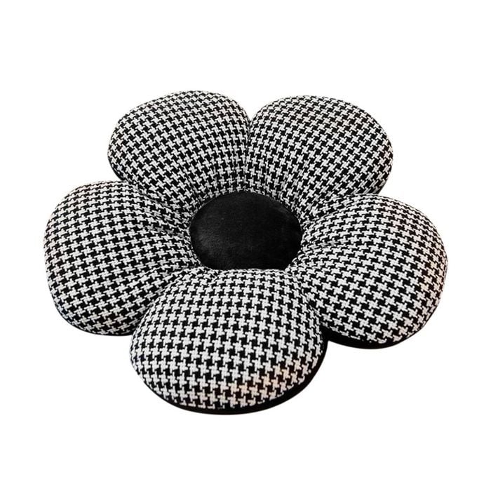 Soga Black Flower Floor Cushion Throw Pillow Home Decor