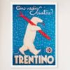 Galrie Trentino Polar Bear Vintage Ski Advertising Poster for Home Decor, White Frame, 70 x 100cm (28 x 40inch)