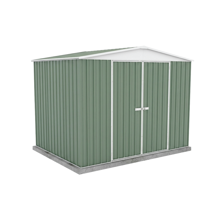 Absco Sheds 3.00m x 2.18m x 2.30m Pale Eucalypt Double Door Highlander Garden Shed 