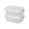 Harbour Housewares Glass Food Storage Containers with Lids - 640ml - Pack of 2