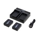 Jupio 2x Batteries 1260mAh & USB Duo Charger Kit For Fuji NP-W126S