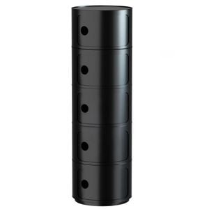 Miuz 5 Tier Black Replica Componibili Round Storage Cabinet
