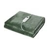 Bedra Bedding Electric Throw Rug Dual Side Heated Blanket Flannel&Sherpa Green