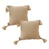 SOGA 2X 50cm Light Brown Tassel Throw Pillow