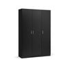 Design Square Monica Large Cupboard Multi-purpose Tall Storage Cabinet 3-Doors - Black