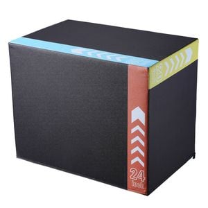 VEVOR 3 in 1 Plyometric Jump Box Black Anti-Slip Fitness Exercise Step Up for Home Gym Training