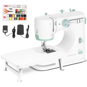 Advwin Sewing Machine with 54 Accessories & Table, 12 Stitch Patterns for Home Travel DIY Beginners | Built-in light