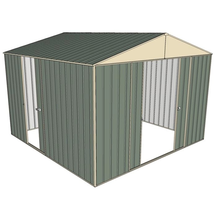 Build-a-Shed 3.0 x 3.0 x 2.3m Triple Sliding Door Shed - Green