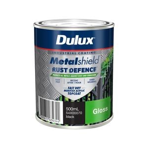 Dulux 500ml Black Gloss Metalshield Rust Defence - 500ml