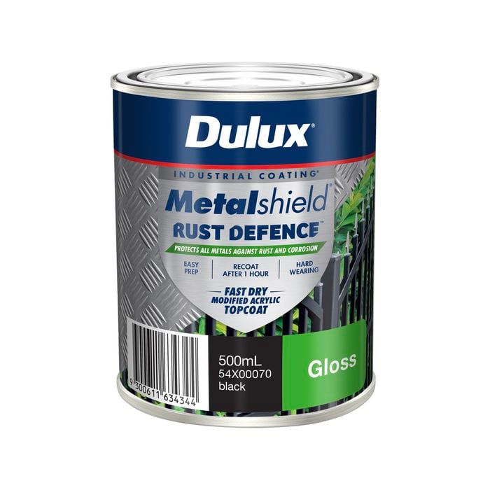 Dulux 500ml Black Gloss Metalshield Rust Defence - 500ml