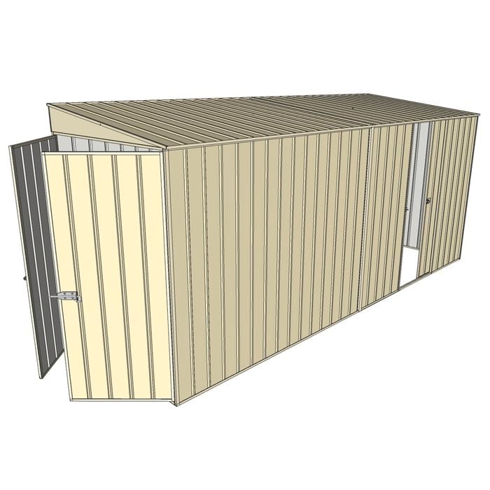 Build-a-Shed 1.5 x 4.5 x 2m Single Sliding Side Door Skillion Shed - Cream