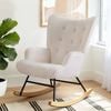 Homfurn Wingback Rocking Accent Chair Teddy Boucle White