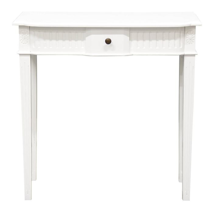 Centrum Furniture Nueva 1 Drawer Carved Sofa Table - White