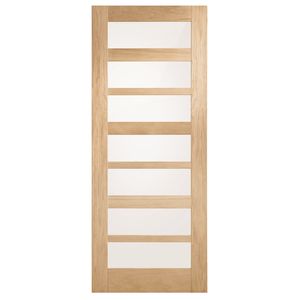 Corinthian Moda Translucent Glass White Oak Internal Door AMODG11 - 720mm x 2040mm x 35mm