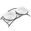 Cat Food Bowls, Raised Cat Bowls for Food and Water, Ceramic Cat Bowls Elevated, Cat Dishes for Cat or Small Dogs, 355 ML