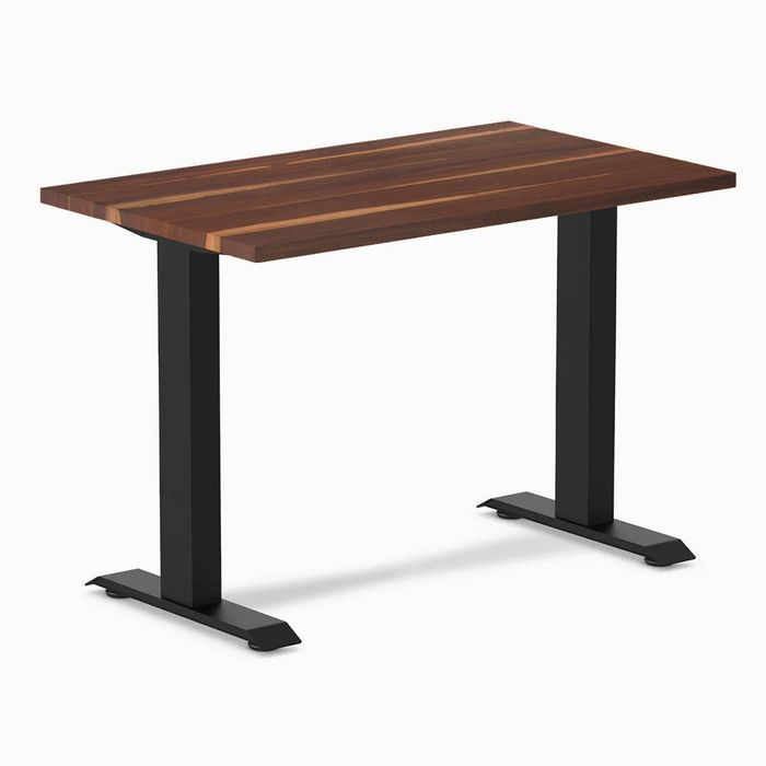 Desky Fixed Height Mini Hardwood Office Desk Matte Black Frame 100cm