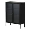 Familand Metal Sideboard Buffet Unit Storage Cabinet Adjustable Panels Black