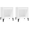 vidaXL 2x Bedside Cabinets White Nightstand Bedroom End Table with Storage