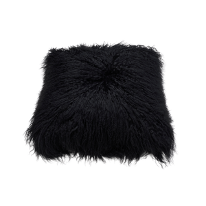 Naturally Sheepskins 50x50cm Black Mongolian Sheepskin Cushion Cover