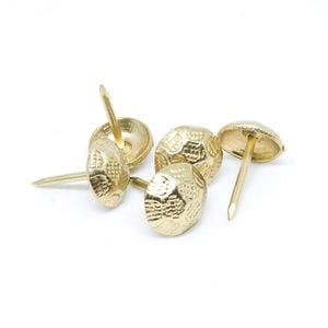 Pinnacle Brass Hammer Head Upholstery Nails - 50 Pack