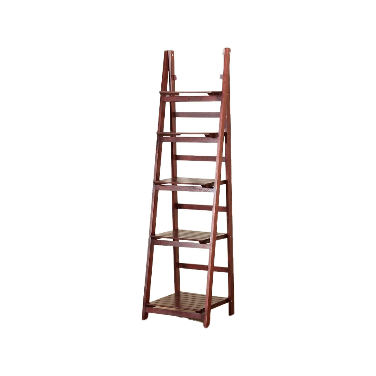 5 Tier Wooden Ladder Shelf Stand Storage Book Shelves Shelving Display Rack