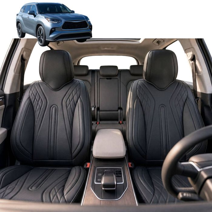 Australian Goose Front Seat Covers for Toyota Kluger 2021 - Current (XU70) - PU Leather, Black (2pc)