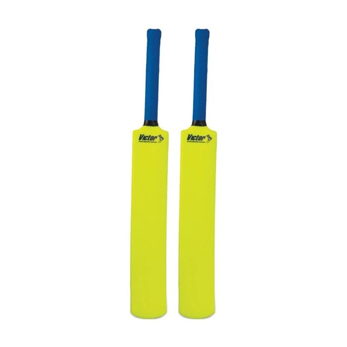 2PK Victor Sports Plastic Cricket Bat Rubber Lightweight Size 6 Yellow