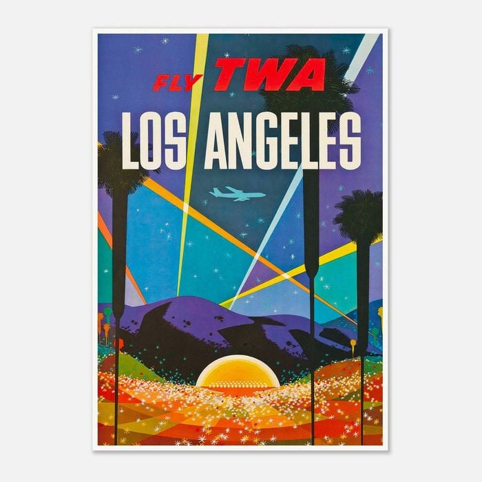 Galrie Vintage Los Angeles United States Airlines Travel Poster for Home Decor, Poster Only, 70 x 100cm (28 x 40inch)