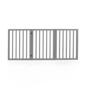 Petzly Pet Gate Dog Fence Safety Barrier Security Door 3 Panel 61cm Grey