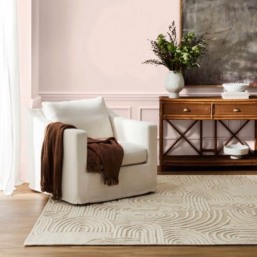Porter's
  Paints Eggshell Finish in colour Petal Pink
