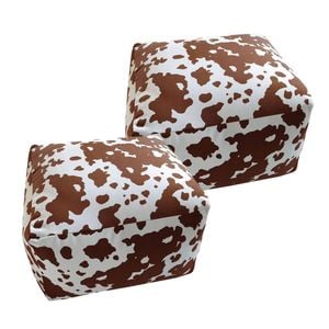 SOGA 2 Pack 55cm Square Pouffe Ottomans 35cm High