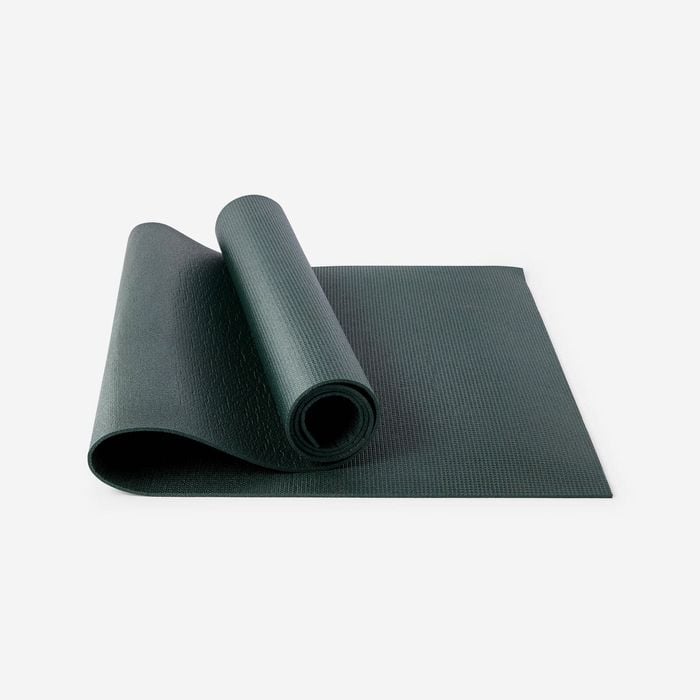 Decathlon - Essential Yoga Mat 172cm X 58cm X 4mm - Dark Green - One Size