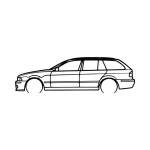Ignite Laser BMW 540i Silhouette Metal Wall Art Rustic Metal 47inch/120cm