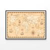Antique World Map with Countries  Print 100% Australian Made 90x60cm  (Poster)