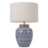 Telbix Ting Modern Table Desk Lamp Light Fabric Ceramic Blue White