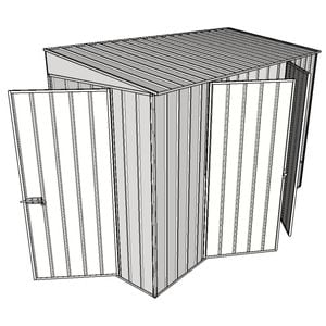Build-A-Shed 1.2 x 3.0 x 2.0m Skillion Double Hinged Side Doors Shed - Zinc