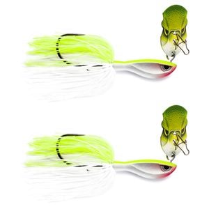 2x Rapala 10cm Rap V Pike Bladed Jig 21g Fishing Lures - SL/FL Chartreuse