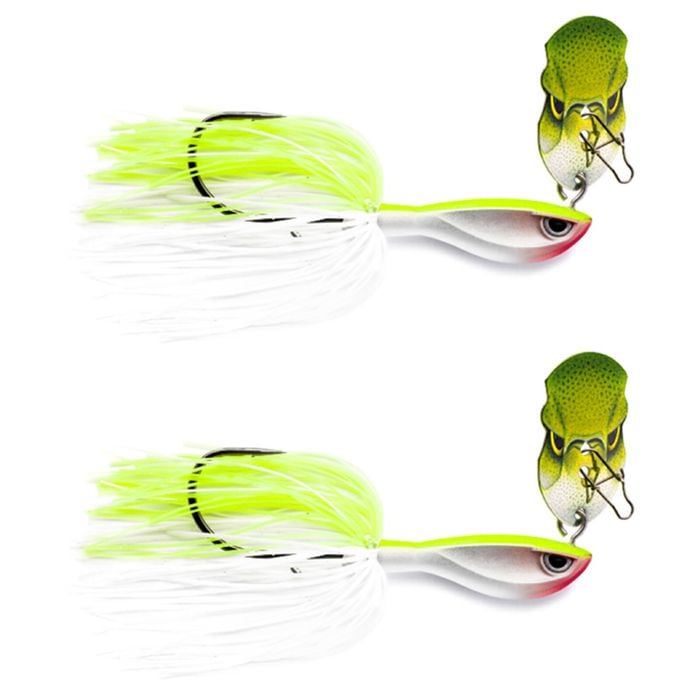 2x Rapala 10cm Rap V Pike Bladed Jig 21g Fishing Lures - SL/FL Chartreuse