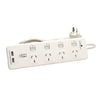HPM White 4 Outlet Switched Powerboard With Surge Protection 4.2A USB Charger