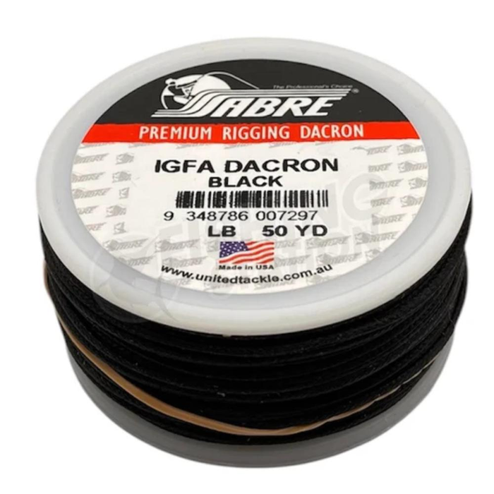 Sabre IGFA Premium Black Dacron Fishing  Backing Line 50yd 200lb