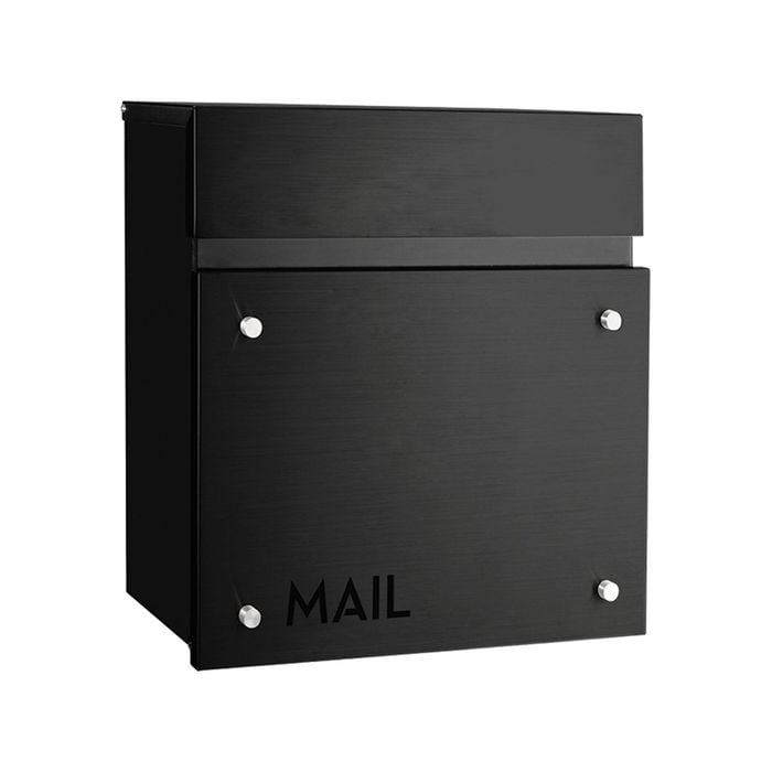 Sandleford Black Montreal Stainless Steel Wall Mount Letterbox
