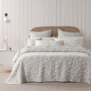 Bianca Amelia Super King Stone Polyester/Cotton Bedspread Set