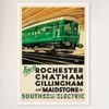 Galrie Southern Railway Vintage Poster of Rochester, Chatham, Gillingham and Maidstone, White Frame, 70 x 100cm (28 x 40inch)