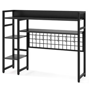 Costway Desktop Bookshelf Mini Table W/metal Grid Desk Shelf Black