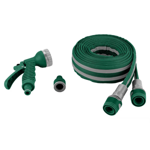 Garden Basics 15m Green Fabric Flat Lay Hose & Gun