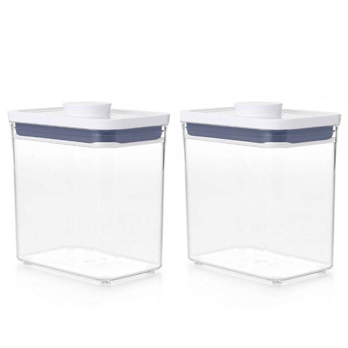 Oxo Good Grips Pop 2.0 Rectangle Short Container 1.6l | Set Of 2
