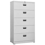 vidaXL Filing Cabinet Light Grey 90x46x164 cm