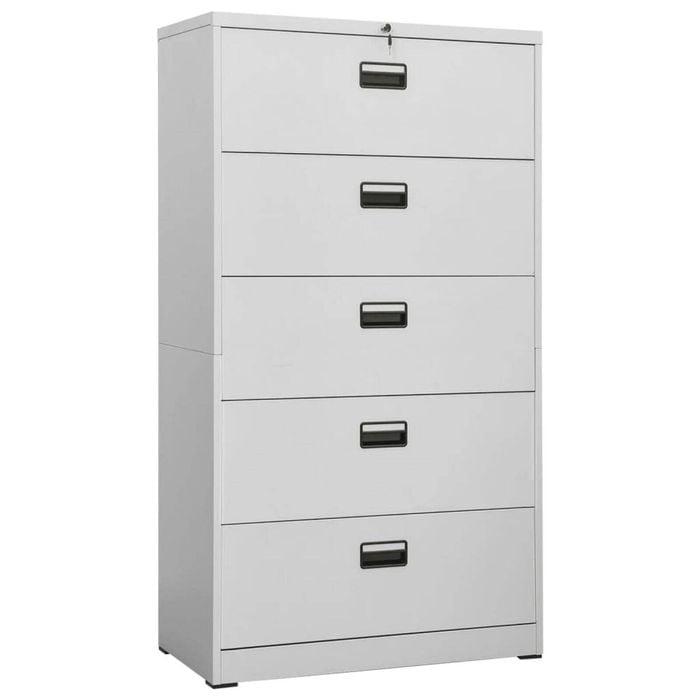 vidaXL Filing Cabinet Light Grey 90x46x164 cm