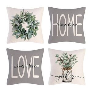 Catzon 4 Pcs Decorative Throw Pillow Covers with HD Printing for Home Decor