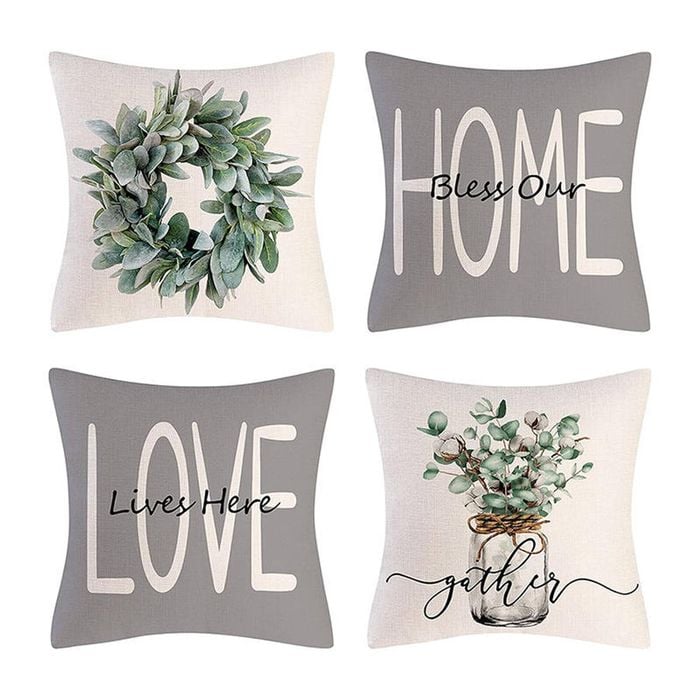 Catzon 4 Pcs Decorative Throw Pillow Covers with HD Printing for Home Decor